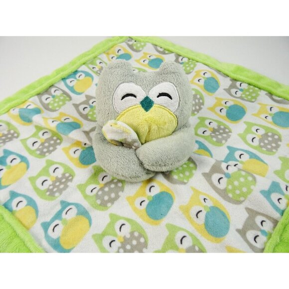 Carter's Owl Lovey Baby Security Blanket Green Yellow Unisex - Picture 8 of 9